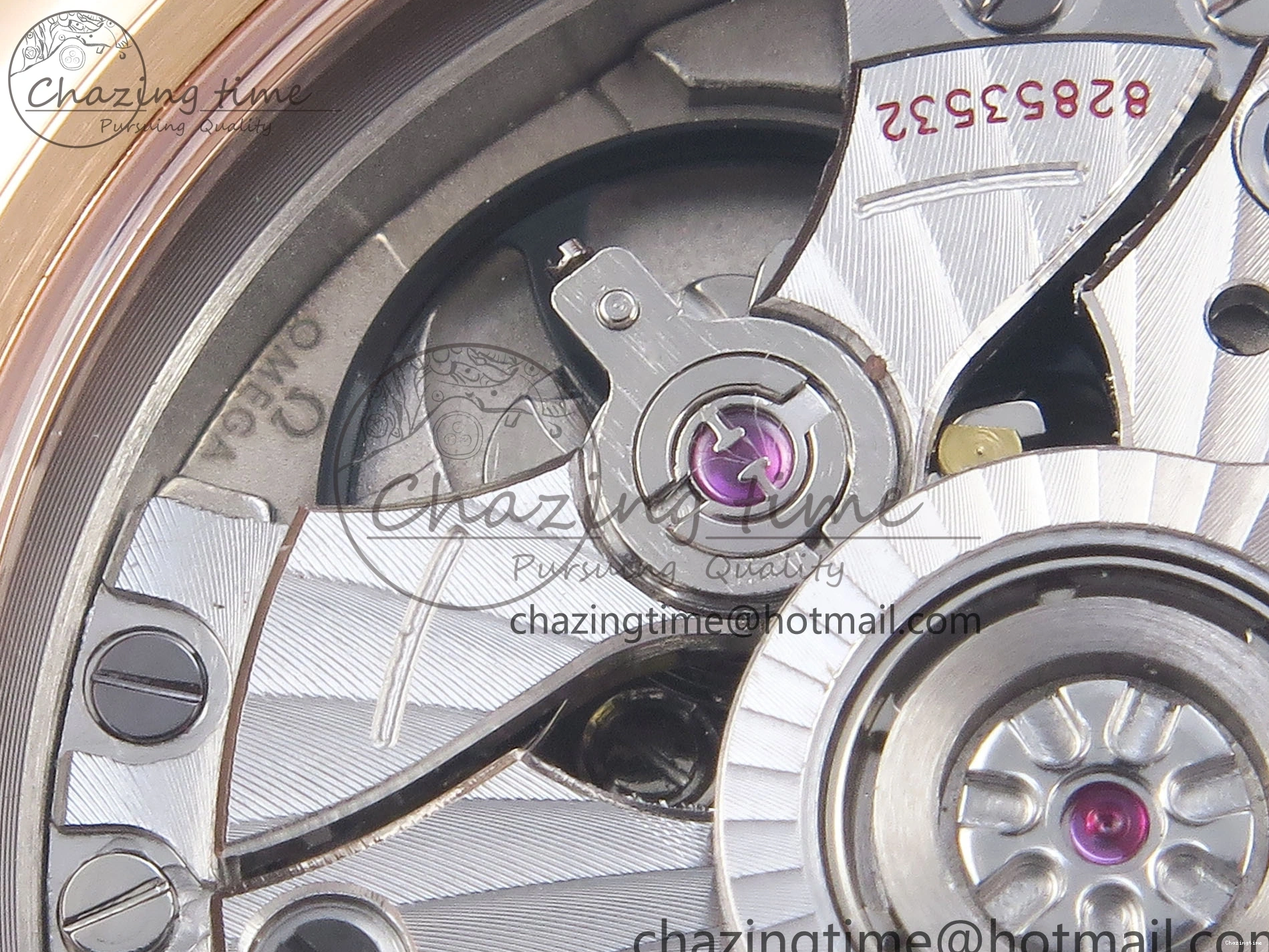 0203 Modern De Ville Date RG MKF 1:1 Best Edition White Textured Dial Roman Marker on Brown Leather Strap A 7752